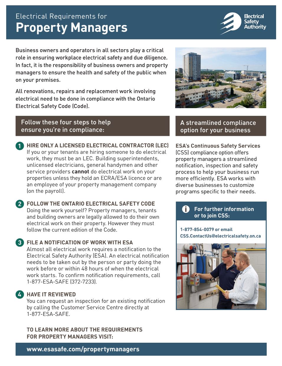 Property Owner Obligations Electrical Safety Authority (ESA)